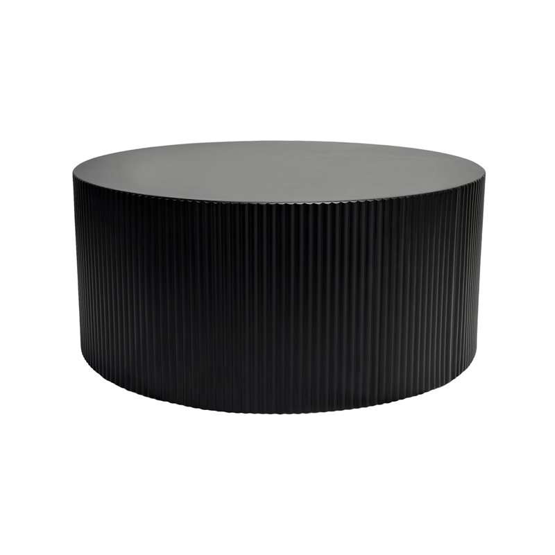 Table basse 35,83 "à rayures élégantes et minimalistes, Noir