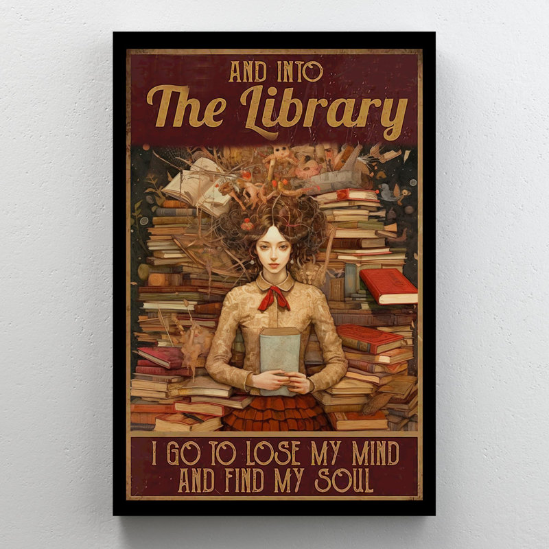 «And Into The Library I Go On», impression sur toile, H 20 po x l 16 po x P 1,25 po