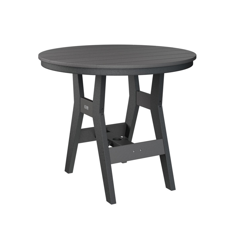 Table de bar ronde de 38 po Berlin Gardens Harbor, Gris fumée, Noir