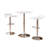 White Adjustable Height Wood And Chrome Metal Bar Table And 2 Chrome Air Lift Adjustable Swivel Stools Set