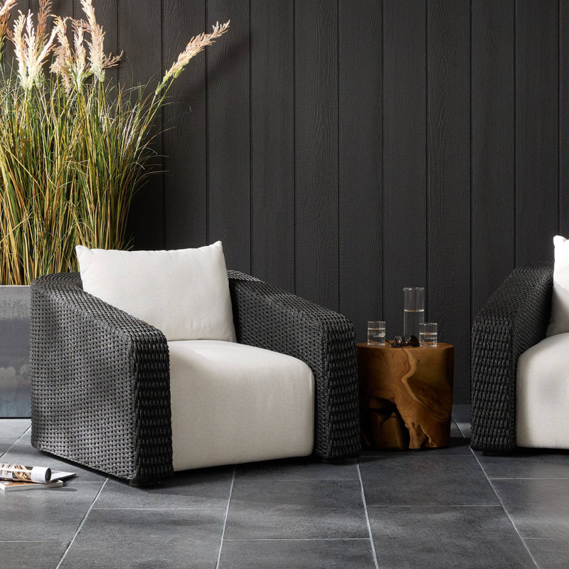 Chaise d'extérieur Westby - faux jacinthe noire, Fausse jacinthe noire, Lin Alessi