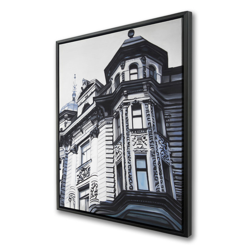 Art historique, toile encadrée monochrome noire