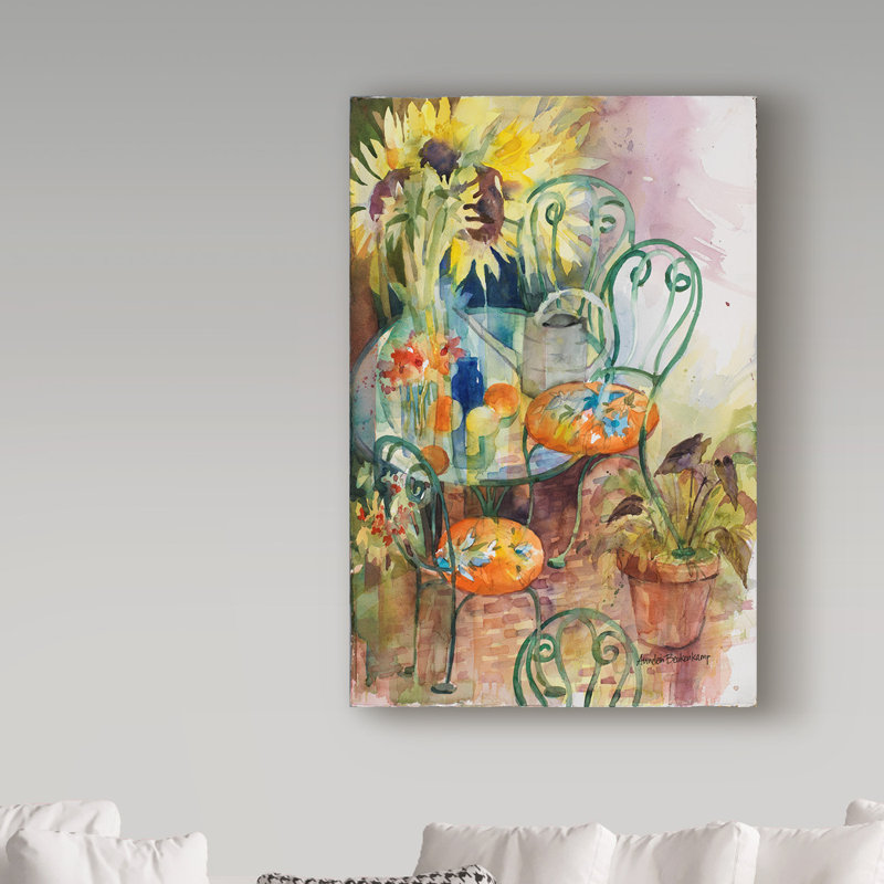 «Courtyard Colors» par Mattox, reproduction d'aquarelle sur toile tendue, H 32 po x l 22 po x P 2 po