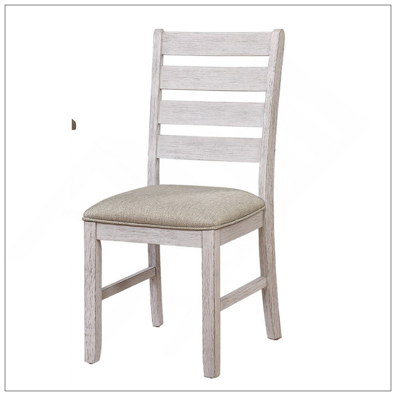 Ensemble de 2 chaises décontractées pour salle à manger décontractée avec siège rembourré au fini blanc grisâtre