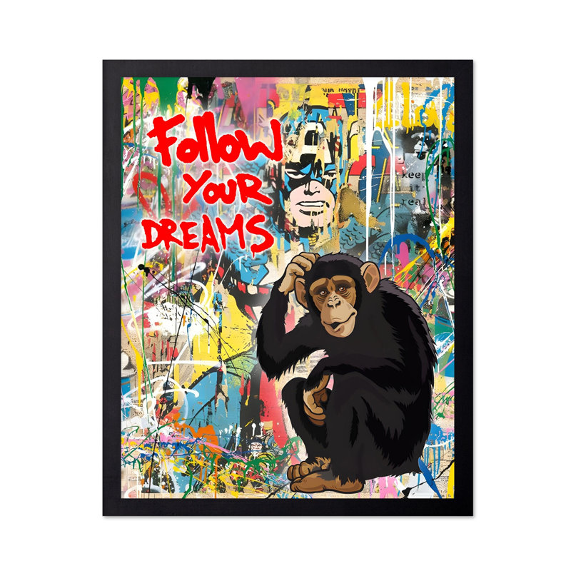 Follow Your Dreams No4, Black Framed, Poster, 08"H x 10"W