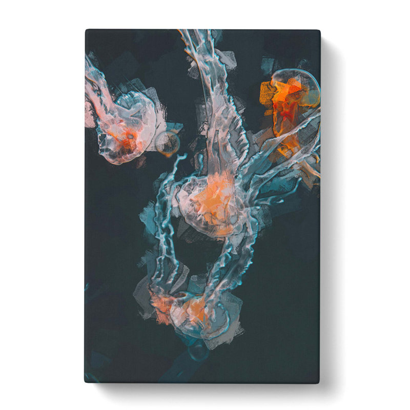 Peach Jellyfish In Abstract - Wrapped Canvas, 50cm H x 35cm W x 3cm D
