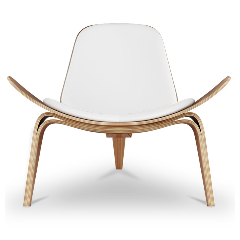 Fauteuil Arch Shell, Cuir blanc