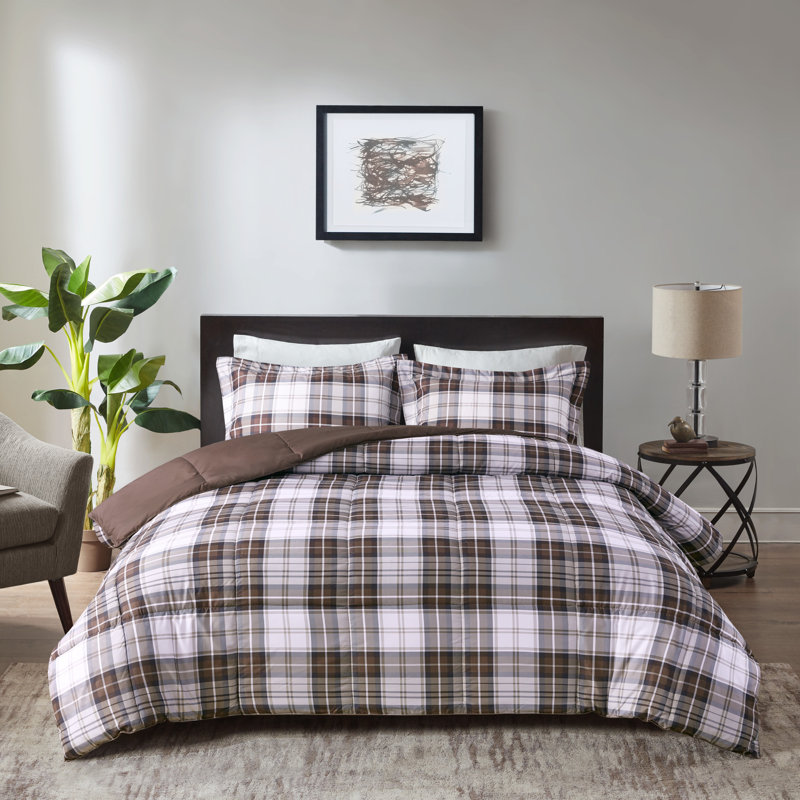 Ensemble d'édredon toutes saisons Parkston 3M Scotchgard, Édredon simple / simple TG + 1 taie décorative s, Brun
