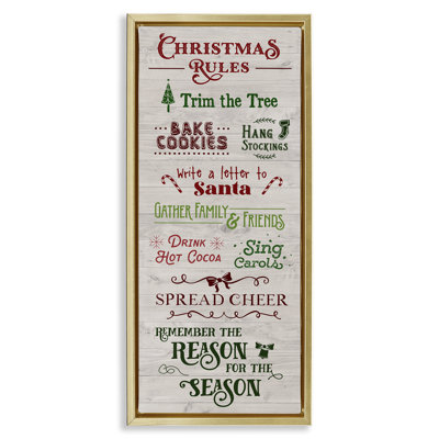«Rustic Christmas Rules», art mural sur toile par Amanda Murray