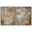 «Ghostly Damask Duo», reproduction d'art encadrée, ensemble d'art mural Boho par Art Remedy, cadre doré, 20 x 24-461447544-461447547