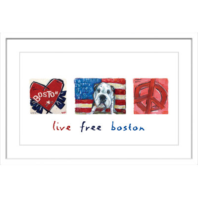Live Free Boston 1 Piece Single Picture Frame Painting