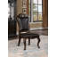 Chaises d'appoint traditionnelles 2 pièces en bois de noyer brun foncé