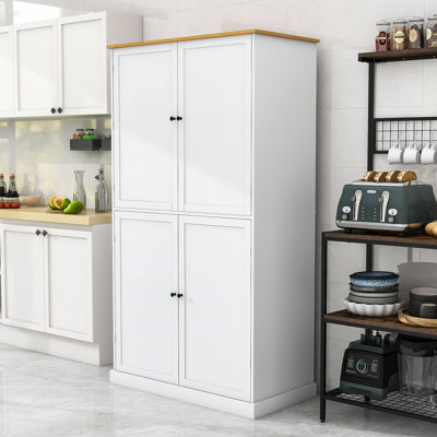 Kellom High Freestanding Kitchen Pantry, Storage Cabinet with Drawers and Adjustable Shelves
