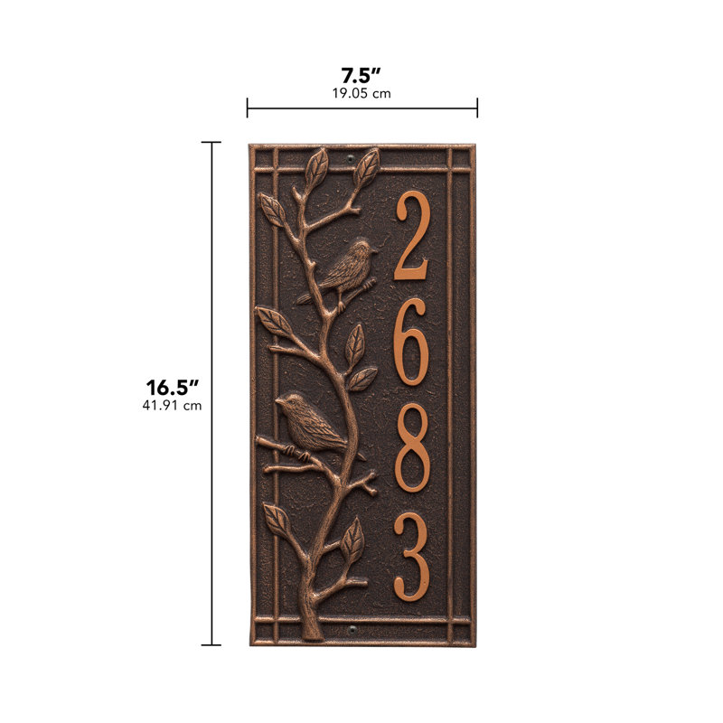 Plaque d'adresse murale1 ligne personnalisée Woodridge, Bronze huilé, Oui