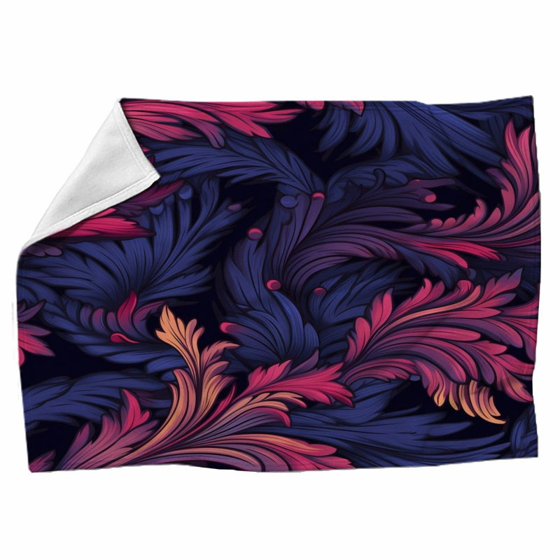 Machine Printed Throw Blanket, 51" W x 60" L