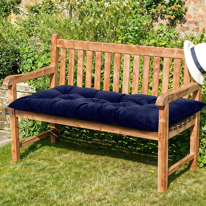 Soft Thicken Rectangular Seat Cushion, 120 cm W x 50 cm D, Navy Blue