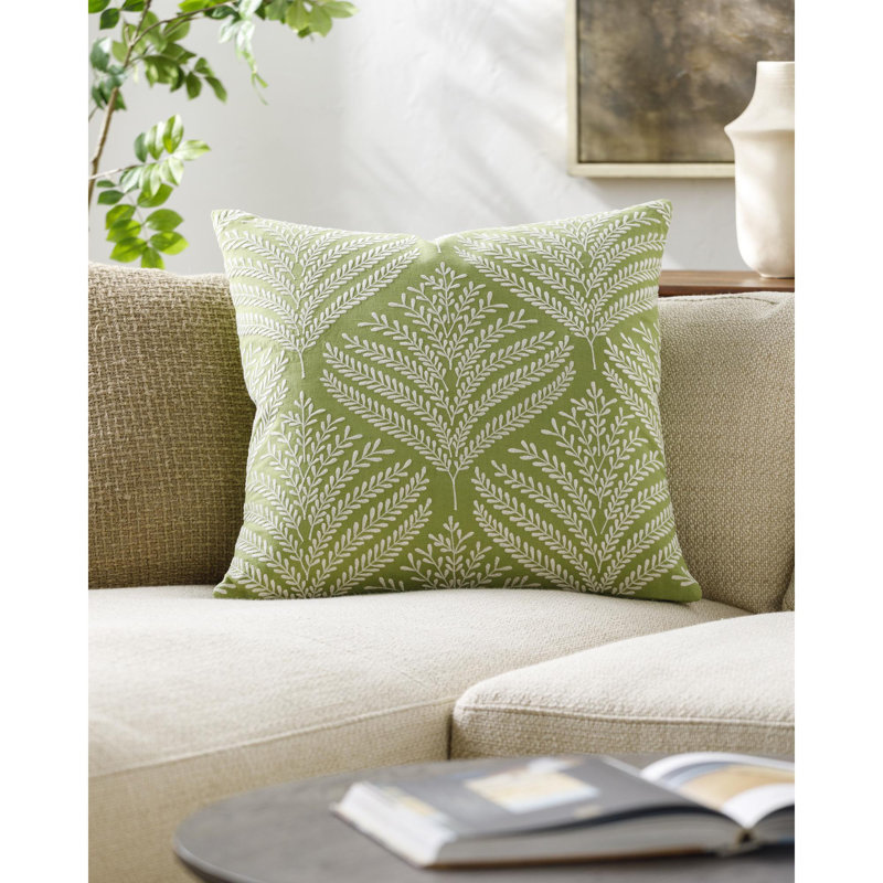 Eliana Accent Pillow, Square 18", Polyester, Green