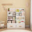 Étagère pour enfants avec rangement pour jouets et livres, bibliothèque frontale pour tout-petits avec 2 tiroirs, blanche