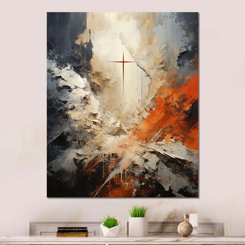 - Reproduction d'art mural en métal Christianisme, H 40 po x l 30 po