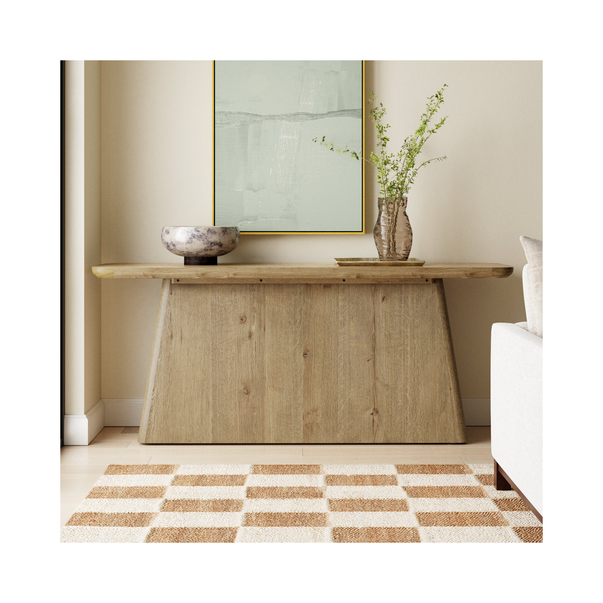 Lowell 72'' Console Table, Light Brown