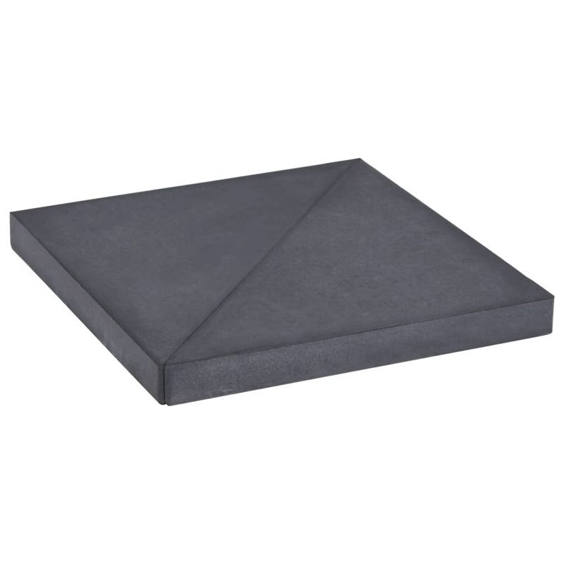 Granite Square Black Umbrella Weight Plate 18.5"