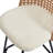 Upholstered Beige Rattan Full Back Counter Swivel Bar Stool-121091465