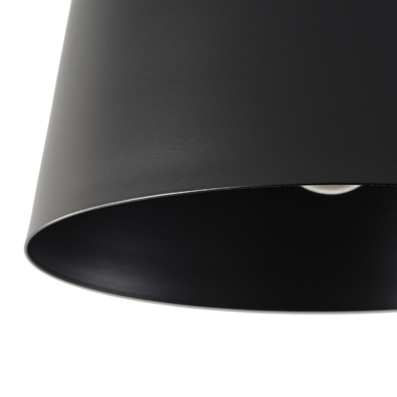 1-Lamp antique round dimmable iron ceiling light, Matte Black