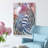 Colourful Zebra In Abstract - Wrapped Canvas Painting-55317584