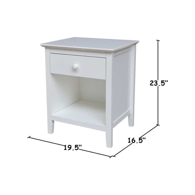 Table de chevet 1 tiroir Calumet Heimann, Blanc