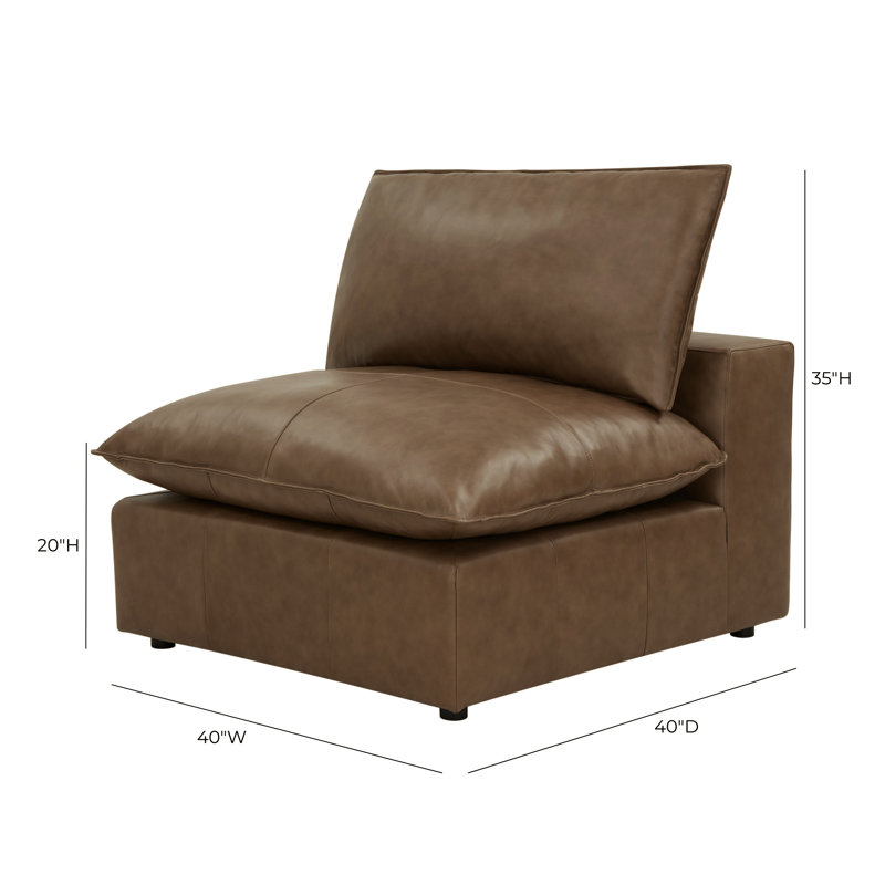 Hadleigh Brown Leather Armless Chair