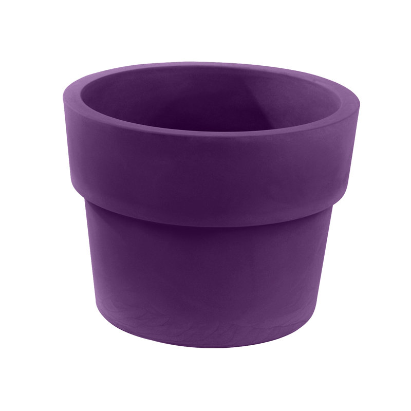Vaso Plastic Pot Planter, Taupe, 14.75" H x 19.75" W x 19.75" D