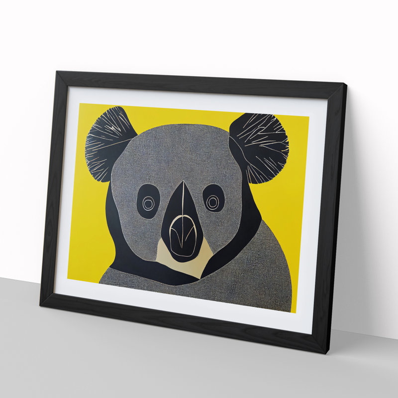 An Abstract Koala Bear - Framed Print, Black, 25cm H x 34cm W x 2cm D