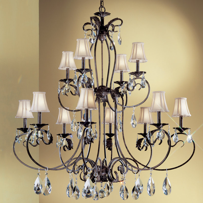 Lustre classique / traditionnel à 12 lumières Comeau Comeau, Sans cristal