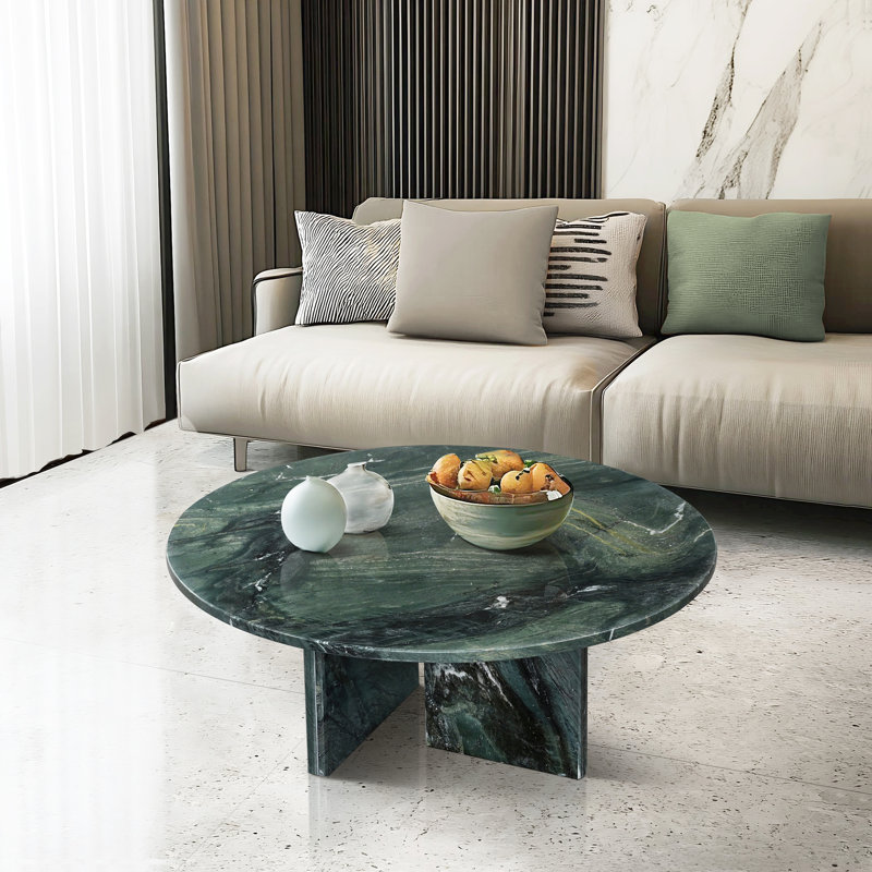 Table basse en marbre naturel vert, Vert