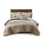 Ensemble d'édredon pour lit double / grand 5 pièces 5 pièces, taupe-130674140