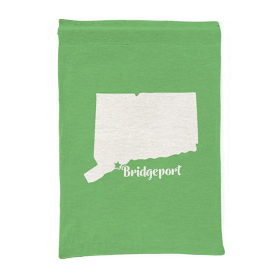 Douce demeure de Bridgeport — Silhouette de l'État du Connecticut — Tapisserie murale tissée au format portrait