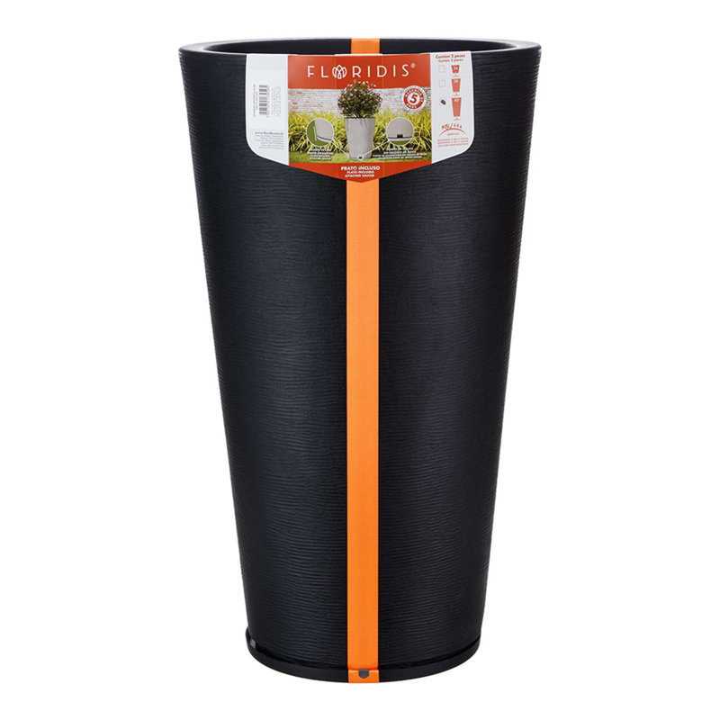 Genebra Pot Planter, 31.5" H x 18.11" W x 18.11" D, Black