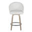 Tabouret de comptoir à hauteur fixe avec pivot en similicuir avec repose-pieds rond en métal noir - ensemble de 2-131237644