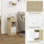 Bedside Table, Nightstand With 2 Open Compartments And 1 Drawer, Night Table, Space Saving Cabinet For Bedroom, Living Room, Chipboard, 25X30X66Cm-1454749018