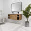 Meuble-lavabo mural 48 po avec double lavabo, charnière de porte à fermeture douce, 4 compartiments de rangement ouverts