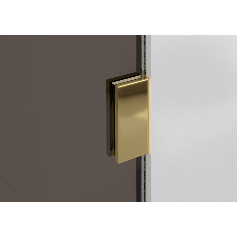 Ursa 30 in. x 78 in. Fully Frameless Bronze Tinted Single Fixed Shower Panel, Polished Brass