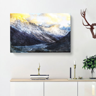 Spiti Valley In The Mountains Painting - Wrapped Canvas Print
