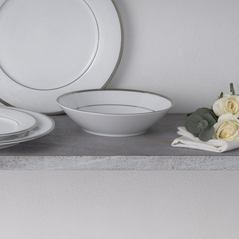 Ensemble de 4 bols à soupe Noritake Regina Platinum, 7 1/2 po, 12 oz