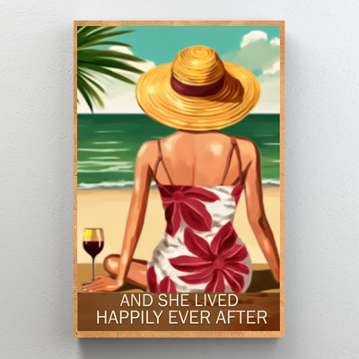«Wine And She Lived Happily», impression sur toile