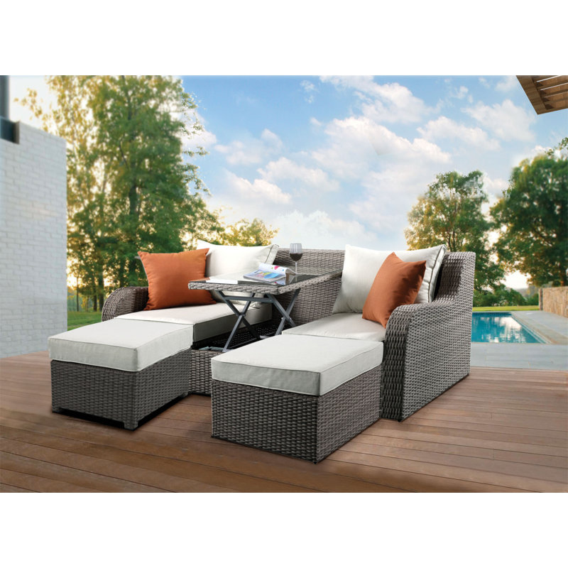 Ensemble de canapé de patio polyvalent avec plusieurs éléments fonctionnels pour le plaisir en plein air