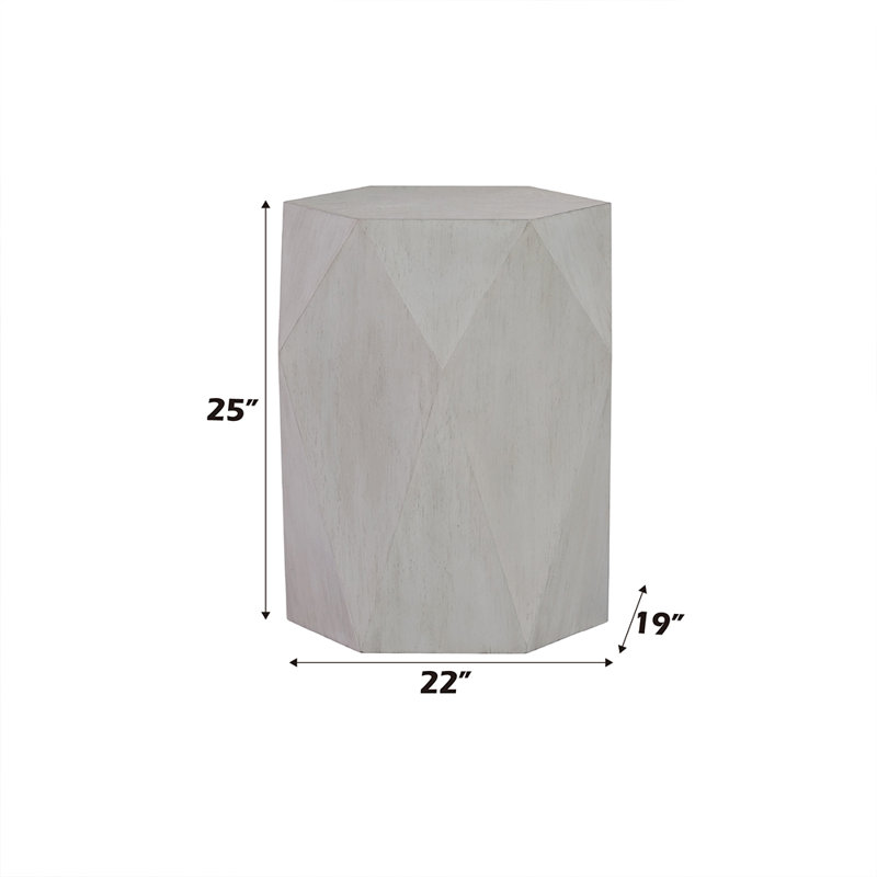 Table de bout Clorence, Blanc antique