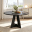 Table de salle à manger ronde pour 4 à 7 personnes, table de cuisine moderne en bois avec base en métal robuste, facile à assembler-1401701236
