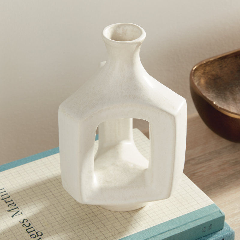 Sonya Handmade Clay Table Vase, 8.25" H x 5.25" W x 5" D