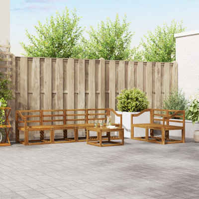  Outdoor Sofa Set 7 Pcs Solid Acacia Wood Sectional Garden Furniture
