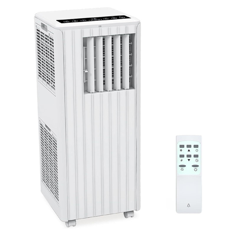 Climatiseur portatif 8 000 BTU - refroidissement / déshumidification / ventilateur 3 en 1 pour télécommande 300SqFt, mode veille 24 heures, blanc